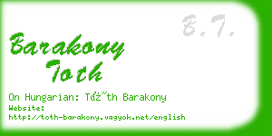 barakony toth business card